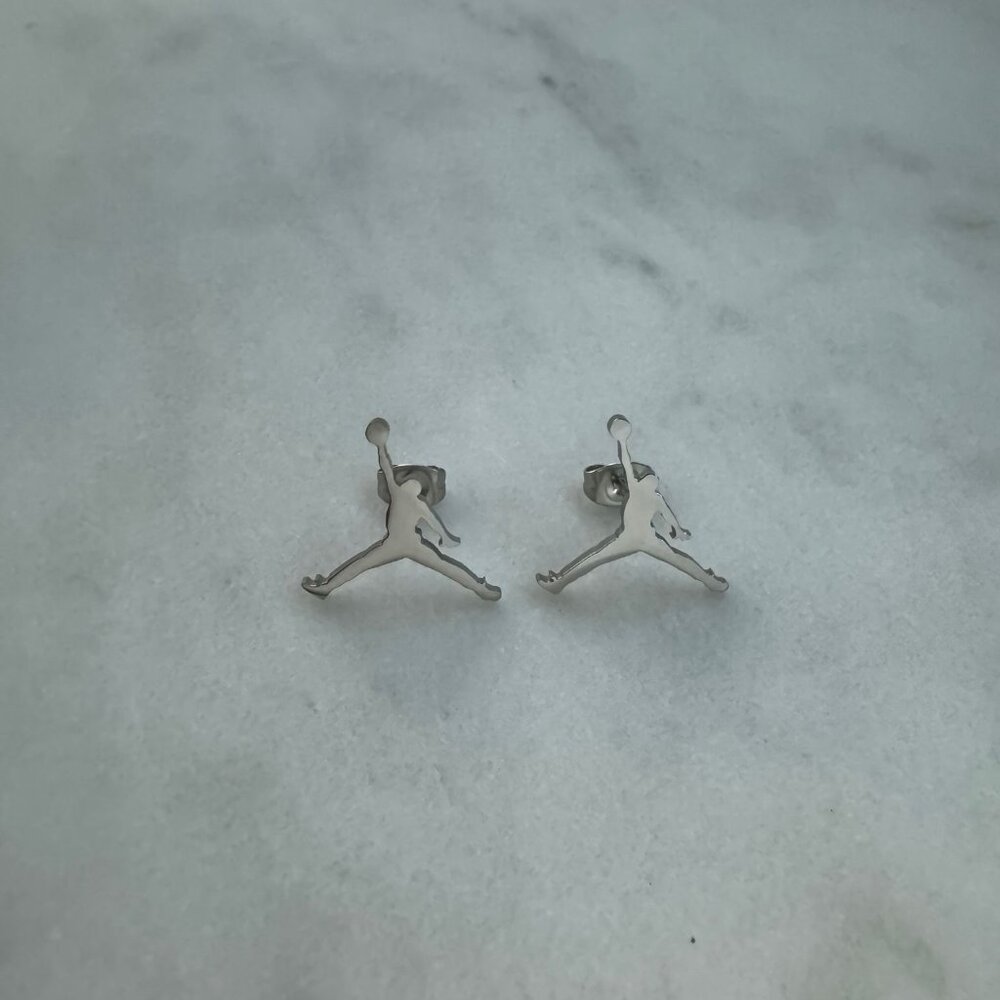 Jordan Jumpman Earrings (Silver) - Silver Studs